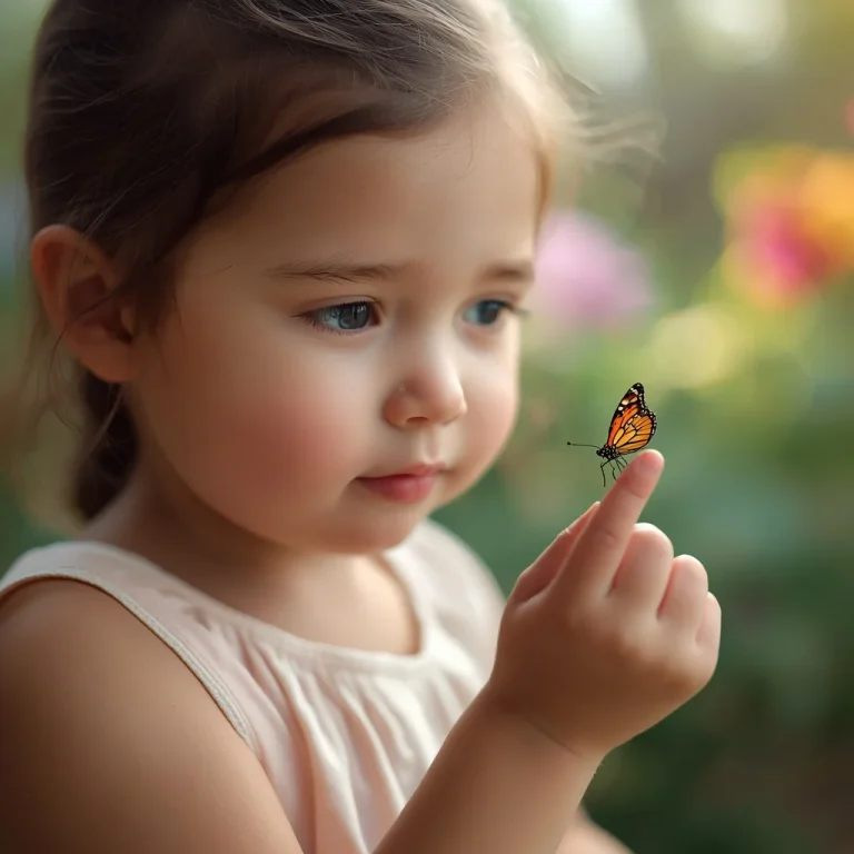 A Cute Girl’s Innocent Fascination with a Tiny Butterfly | Cute Girls Prompt