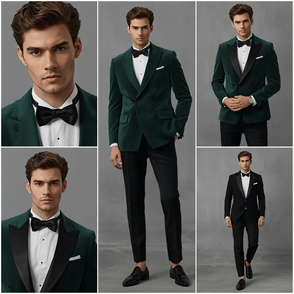A handsome man in emerald green double breasted blazer on concrete | Command Prompt