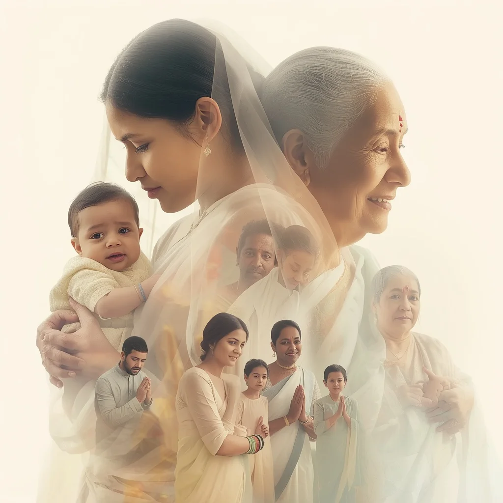 An Indian Mother's Serene Journey: From Early Love to Grand Matriarch | Indian Bride Prompt