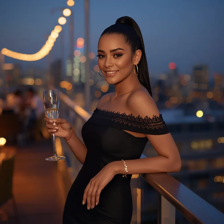 Chic Western Party Wear on a Vibrant Rooftop Terrace | New Design Prompt