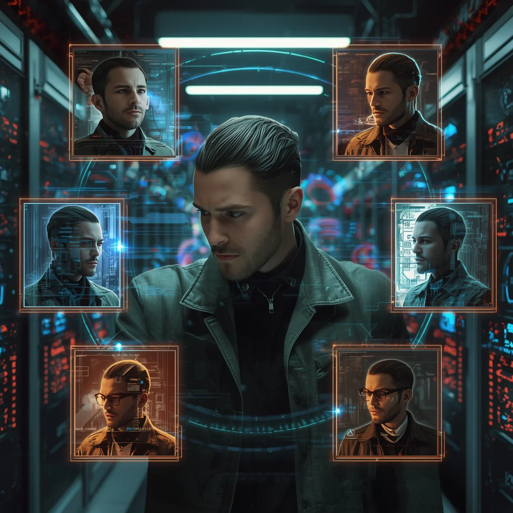 Data Stream Cyberpunk: Flowing Information, Digital Identity | Premium Prompt Generator
