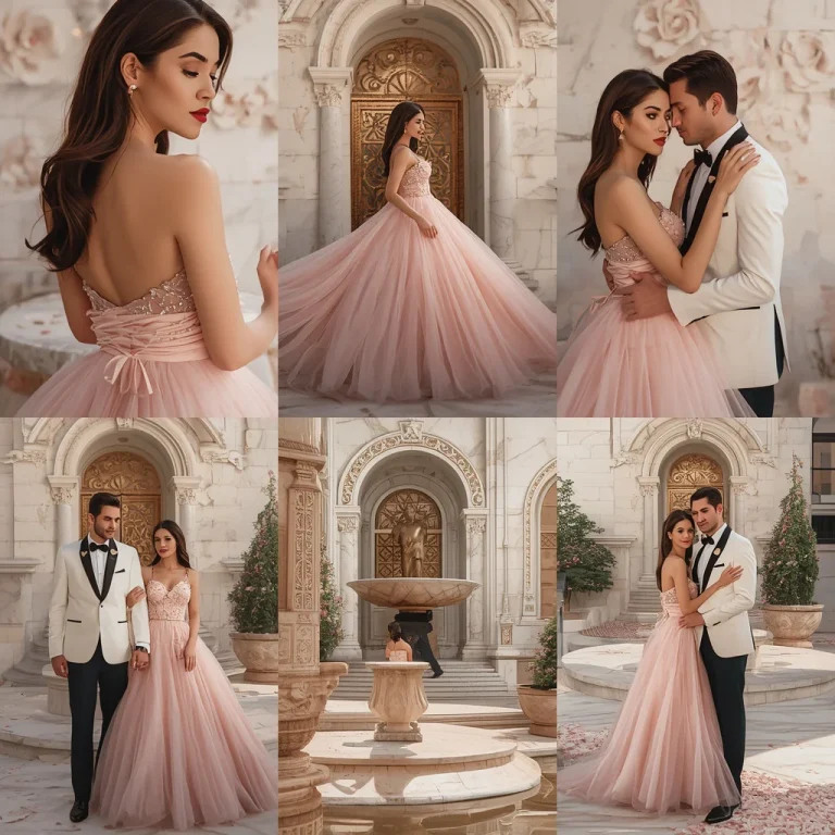 Regal Editorial Collage of a Gorgeous Couple in Hollywood Style | Wedding Couple Prompt